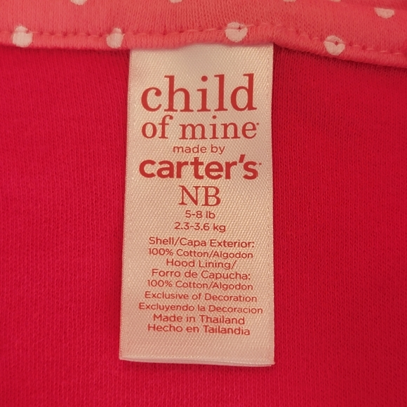 CARTER'S ♡ 2pc Pink Floral Short Sleeve Zip Front Hoodie w/Polka Dot Shorts NB - Picture 10 of 17